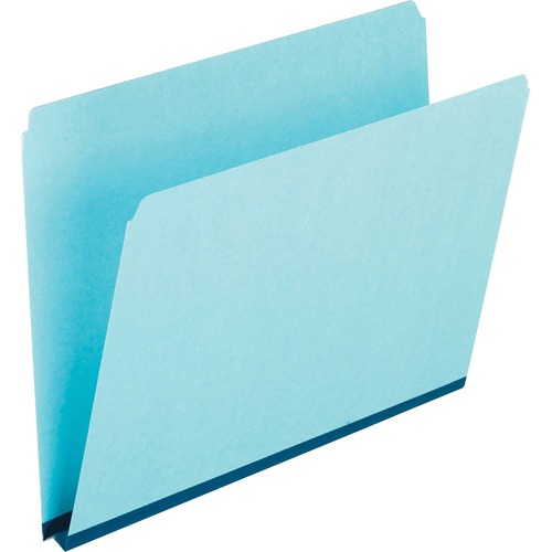 Pressboard Expanding File Folders, Straight Cut, Top Tab, Letter, Blue, 25/box