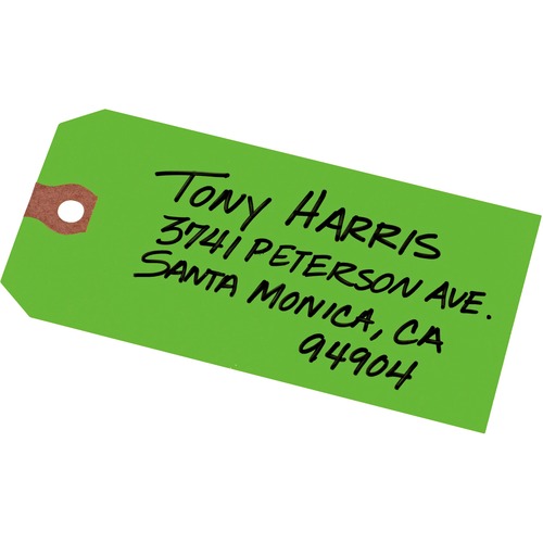 Unstrung Shipping Tags, Paper, 4 3/4 X 2 3/8, Green, 1,000/box
