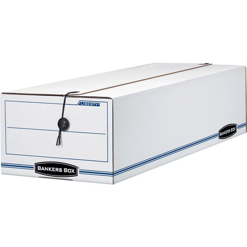 Liberty Basic Storage Box, Record Form, 8 3/4 X 23 3/4 X 7, White/blue, 12/ct