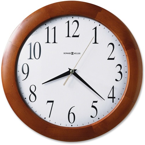 CORPORATE WALL CLOCK, 12.75" OVERALL DIAMETER, CHERRY CASE, 1 AA (SOLD SEPARATELY)