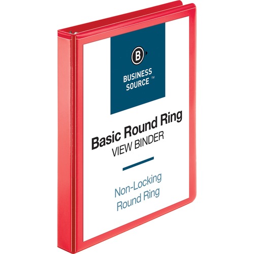 View Binder, Round Ring, 1", Red