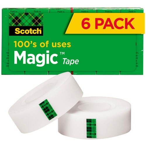 Magic Tape Refill, 3/4" X 1296", 1" Core, Clear, 6/pack