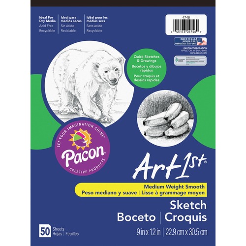Art1st Sketch Pad, 60 Lbs. Heavyweight Drawing Paper. 9 X 12, 50 Sheets