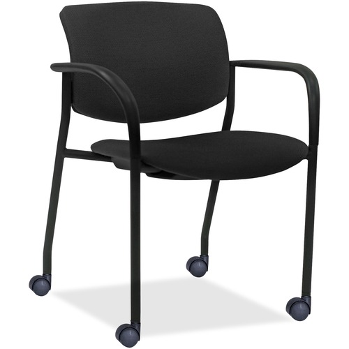 Stacking Chairs,BK Vinyl Seat,25-1/2"x25"x33"H,2/CT,Black