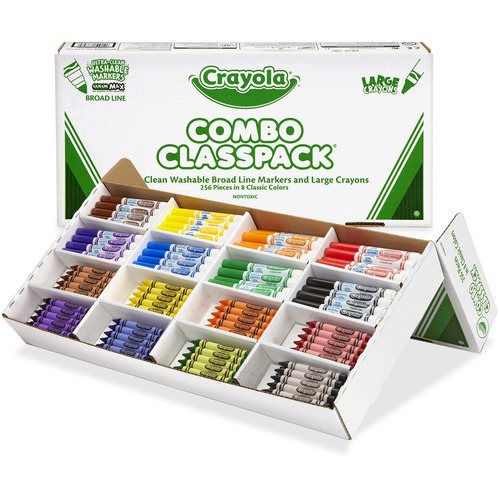 Classpack Crayons W/markers, 8 Colors, 128 Each Crayons/markers, 256/box