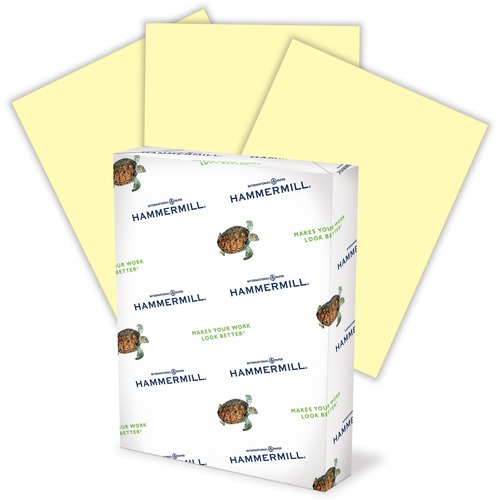 RECYCLED COLORS PAPER, 20LB, 8-1/2 X 11, CANARY, 500 SHEETS/REAM