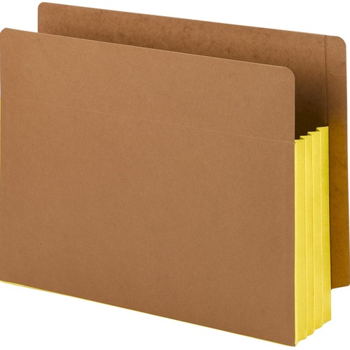 3 1/2" Exp File Pockets, Straight Tab, Letter, Yellow, 10/box