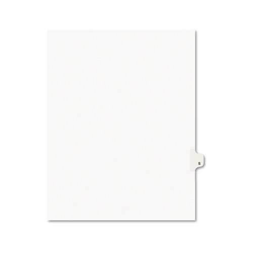 Avery-Style Legal Exhibit Side Tab Dividers, 1-Tab, Title S, Ltr, White, 25/pk