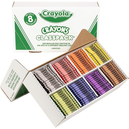 Classpack Regular Crayons, 8 Colors, 800/bx