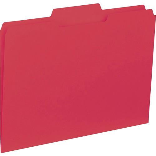 File Folder, Interior, Ltr, 1/3" Cut, 100/BX, Red