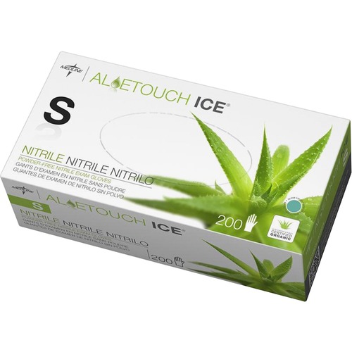 Aloetouch Ice Nitrile Exam Gloves, Small, Green, 200/box