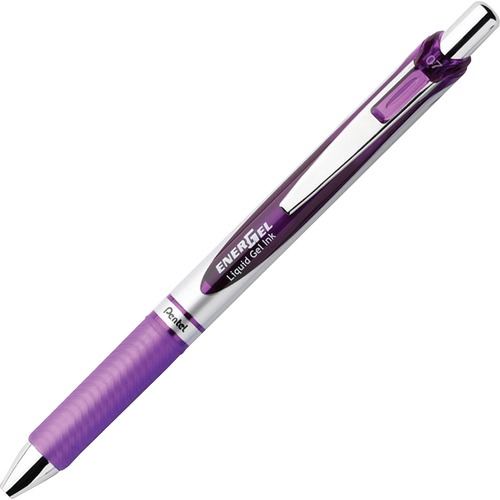 Energel Rtx Retractable Liquid Gel Pen, .7mm, Black/gray Barrel, Violet Ink