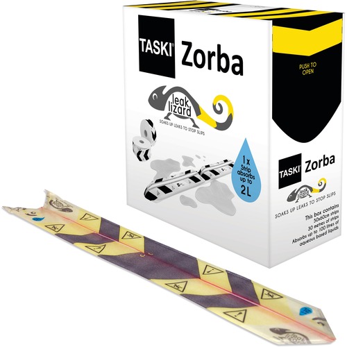 Zorba Absorbent Control Strips, 0.5 gal Absorbing Volume, 1" x 100 ft, 50 Strips/Box