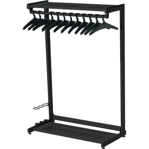 Two Shelf Garment Rack, Free Stand,12 Hangers,48" Wide,Black
