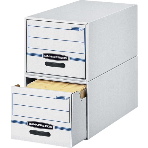 Stor/drawer File Drawer Storage Box, Letter, White/blue, 6/carton