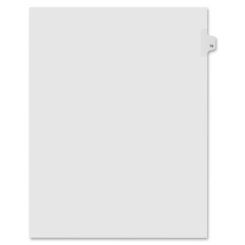 Index Dividers,Number 79,Side Tab,1/25 Cut,Letter,25/PK,WE