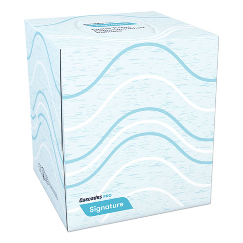 SIGNATURE FACIAL TISSUE, 2-PLY, WHITE, CUBE, 90 SHEETS/BOX, 36 BOXES/CARTON