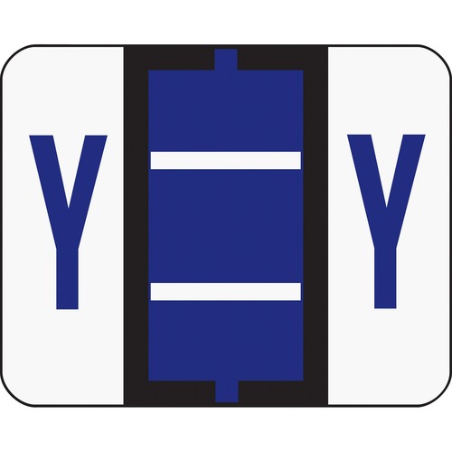 A-Z Color-Coded Bar-Style End Tab Labels, Letter Y, Violet, 500/roll