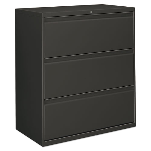 THREE-DRAWER LATERAL FILE CABINET, 36W X 18D X 40 7/8H, CHARCOAL