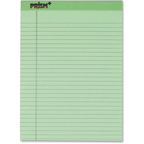 Prism Plus Colored Legal Pads, 8 1/2 X 11 3/4, Green, 50 Sheets, Dozen