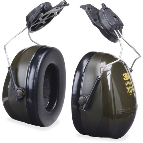 3M  Cap-Mount Earmuff, f/Hardhat, 24dB NRR, Black