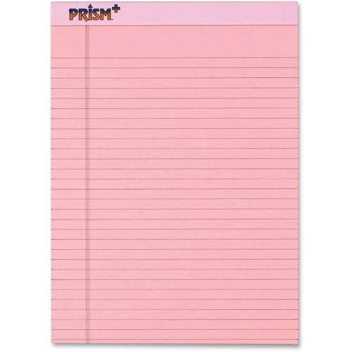 Prism Plus Colored Legal Pads, 8 1/2 X 11 3/4, Pink, 50 Sheets, Dozen