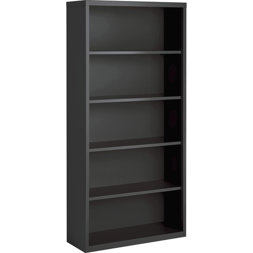 Bookcase, 5-Shelf, Steel, 34-1/2"x12-5/8"x30", Charcoal
