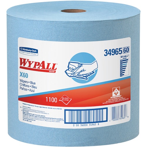 X60 Cloths, Jumbo Roll, 12 1/2 X 13 2/5, Blue, 1100/roll