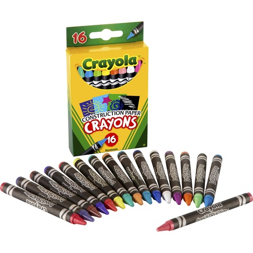 Construction Paper Crayons, 16/BX, AST