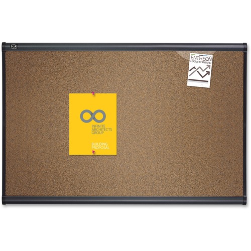 Prestige Bulletin Board, Brown Graphite-Blend Surface, 36 X 24, Aluminum Frame