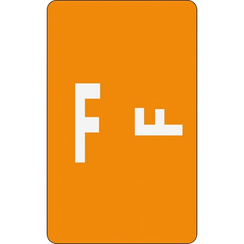 Alpha-Z Color-Coded Second Letter Labels, Letter F, Orange, 100/pack