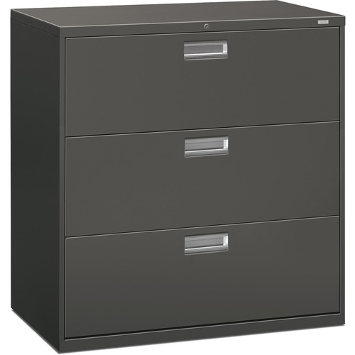 600 Series Three-Drawer Lateral File, 42w X 19-1/4d, Charcoal