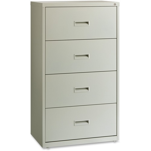 Lateral File, 4-Drawer, 30"x18-5/8"x52-1/2" Light Gray