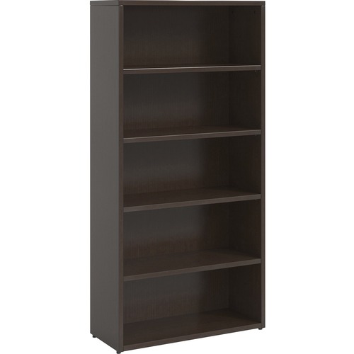 Bookcase, 5-Shelf, Prominence, 34"Wx12"Dx69"H, Espresso