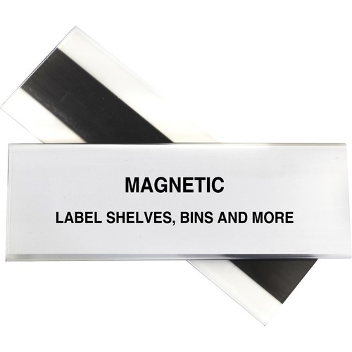 HOL-DEX MAGNETIC SHELF/BIN LABEL HOLDERS, SIDE LOAD, 2" X 6", CLEAR, 10/BOX