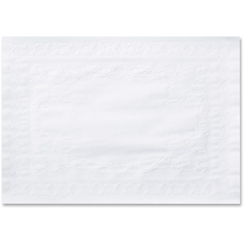 CLASSIC EMBOSSED STRAIGHT EDGE PLACEMATS, 10 X 14, WHITE, 1,000/CARTON