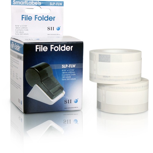 Self-Adhesive File Folder Labels, 9/16 X 3-7/16, White, 260/box