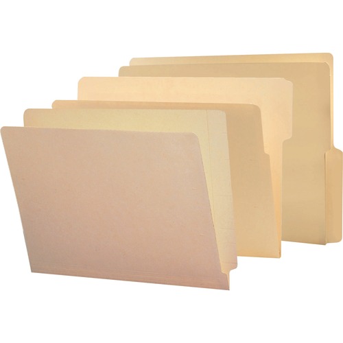 END TAB FOLDERS, REINFORCED STRAIGHT-CUT TAB, LETTER, MANILA, 100/BOX