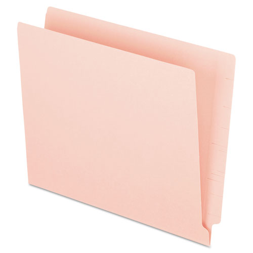 Reinforced End Tab Folders, Two Ply Tab, Letter, Pink, 100/box