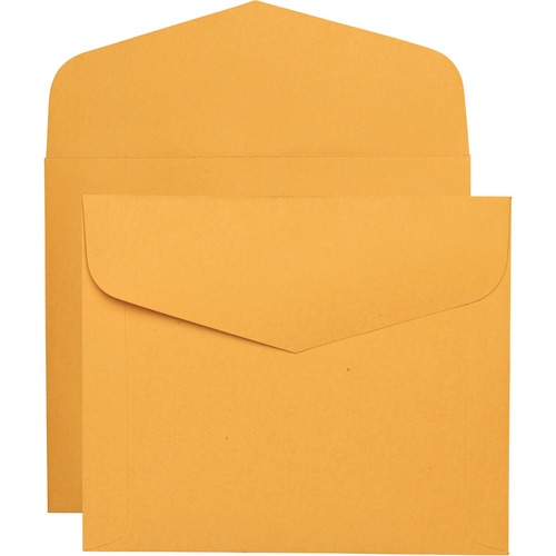 Open-Side Booklet Envelope, #13 1/2, Hub Flap, Gummed Closure, 10 x 12, Brown Kraft, 100/Box