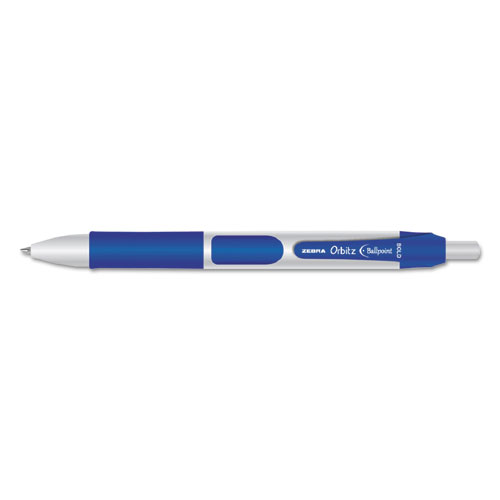 Orbitz Retractable Ballpoint Pen, Bold, Blue Ink, 1.6mm, Dozen