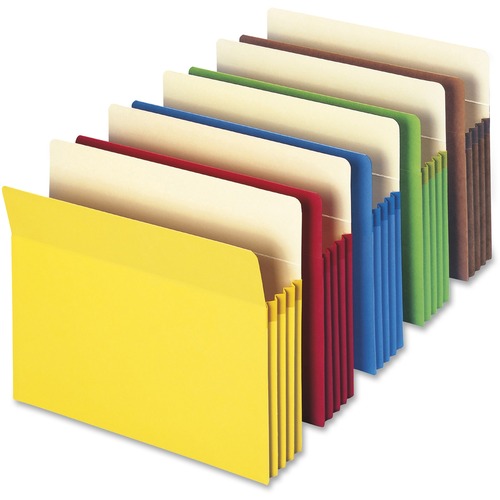 3 1/2" Exp Colored File Pocket, Straight Tab, Letter, Asst, 25/box