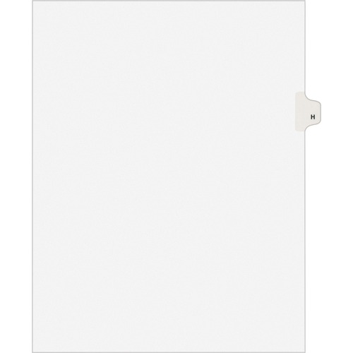 Avery-Style Legal Exhibit Side Tab Dividers, 1-Tab, Title H, Ltr, White, 25/pk