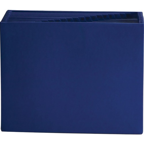 Heavy-Duty A-Z Open Top Expanding Files, 21 Pockets, Letter, Navy Blue