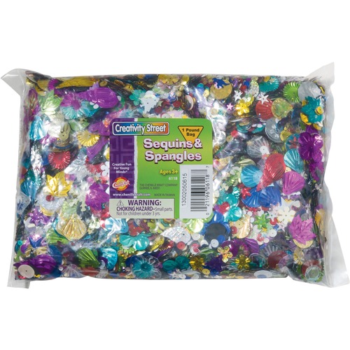 Sequins & Spangles Classroom Pack, Assorted Metallic Colors, 1 Lb/pack