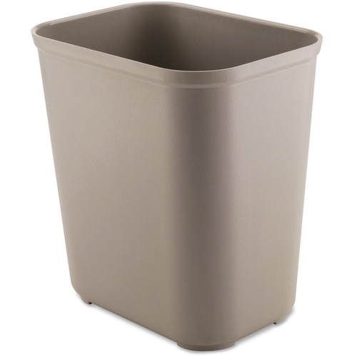 FIRE-RESISTANT WASTEBASKET, RECTANGULAR, FIBERGLASS, 7 GAL, BEIGE