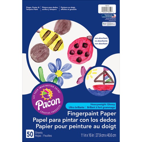 Fingerpaint Paper, 50lb, 11"x16", 50/PK, White
