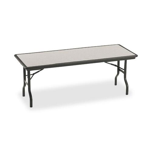 Indestructables Resin Rectangular Folding Table, 72w X 30d X 29h, Granite/black