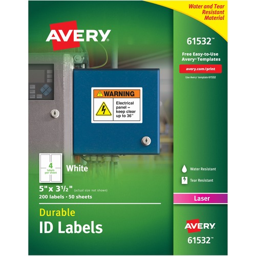 Permanent Id Labels W/trueblock Technology, Laser, 3 1/2 X 5, 200/pack