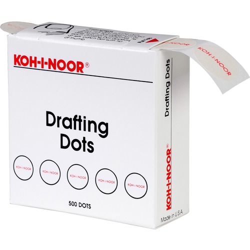 Adhesive Drafting Dots W/dispenser, 7/8in Dia, White, 500/box